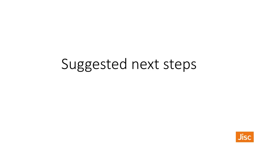 suggested next steps