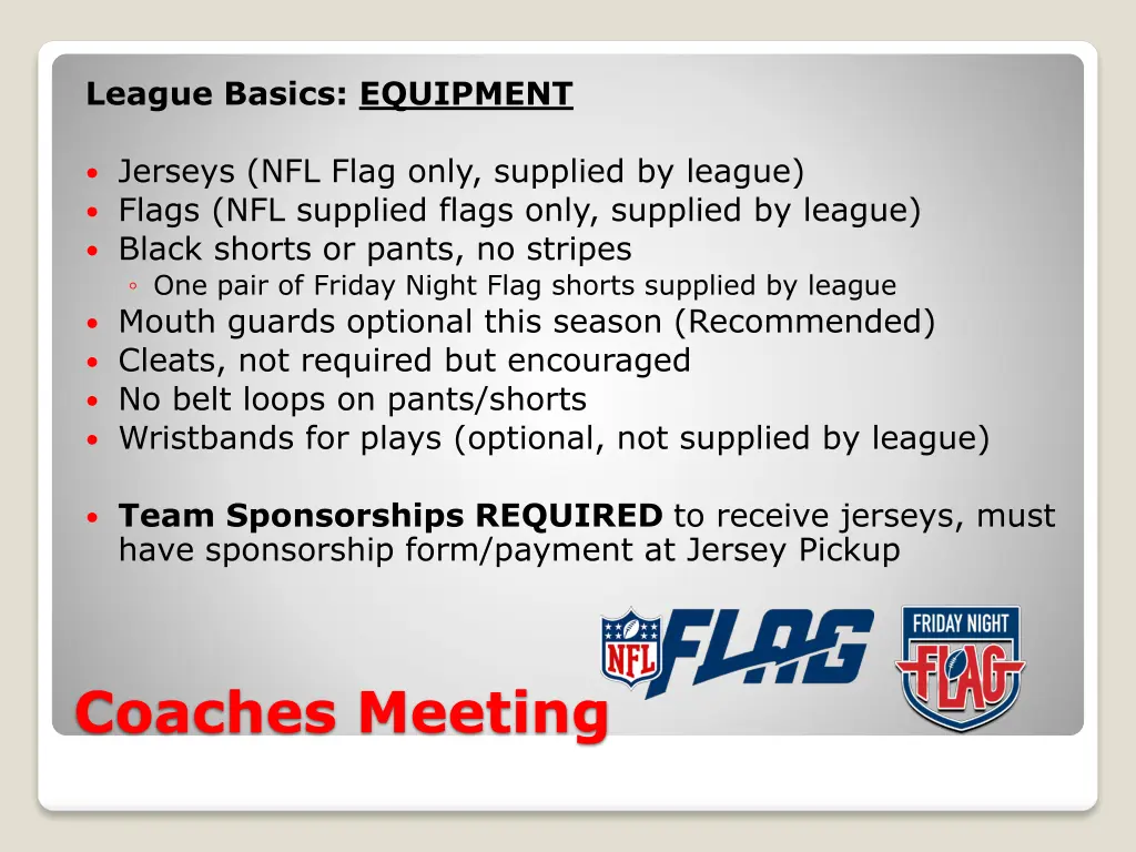 league basics equipment