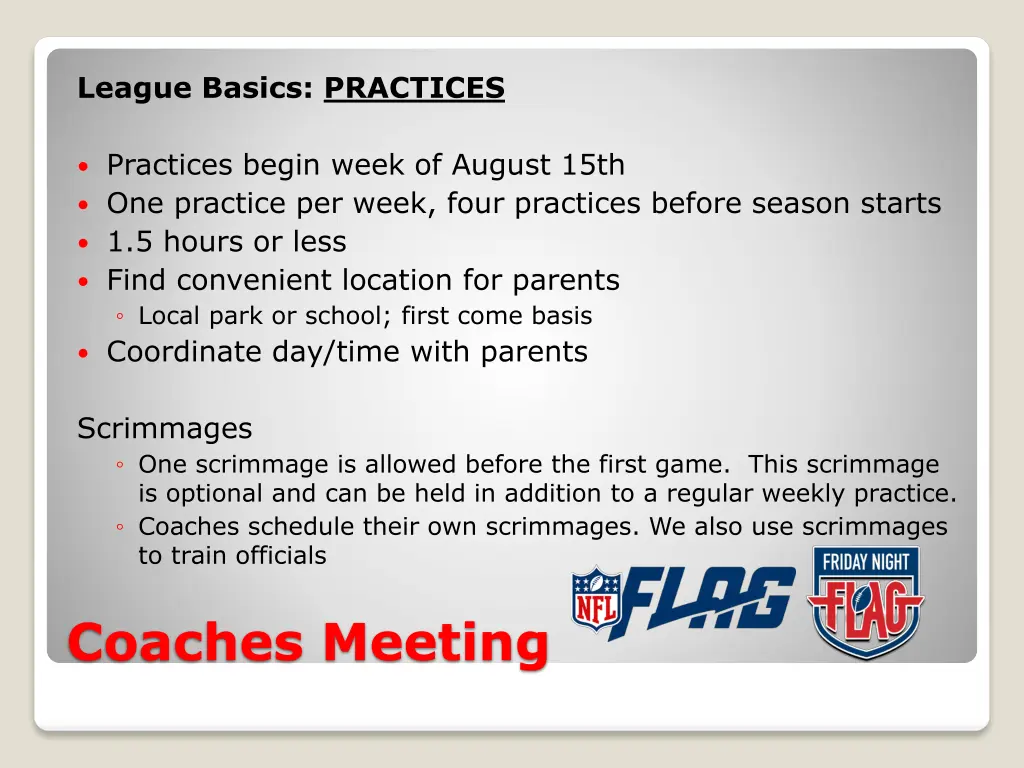 league basics practices