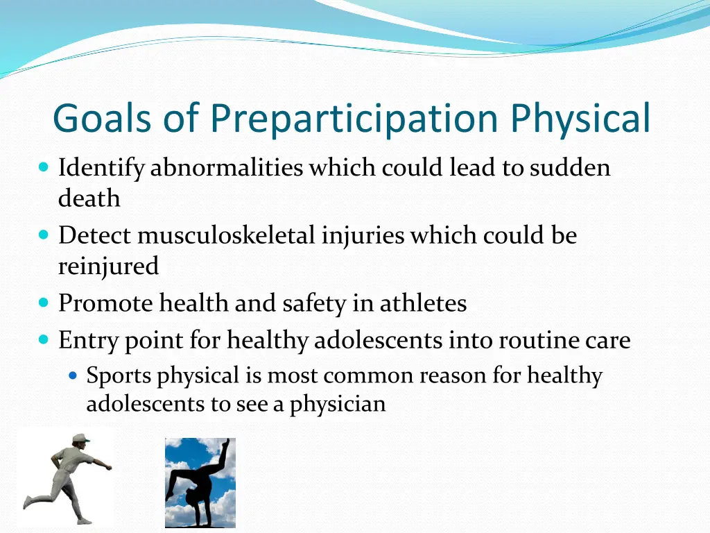 goals of preparticipation physical identify