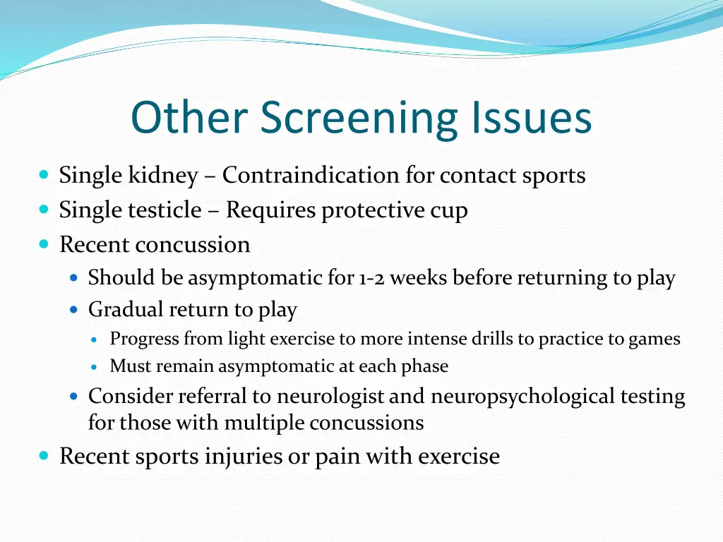 other screening issues 1