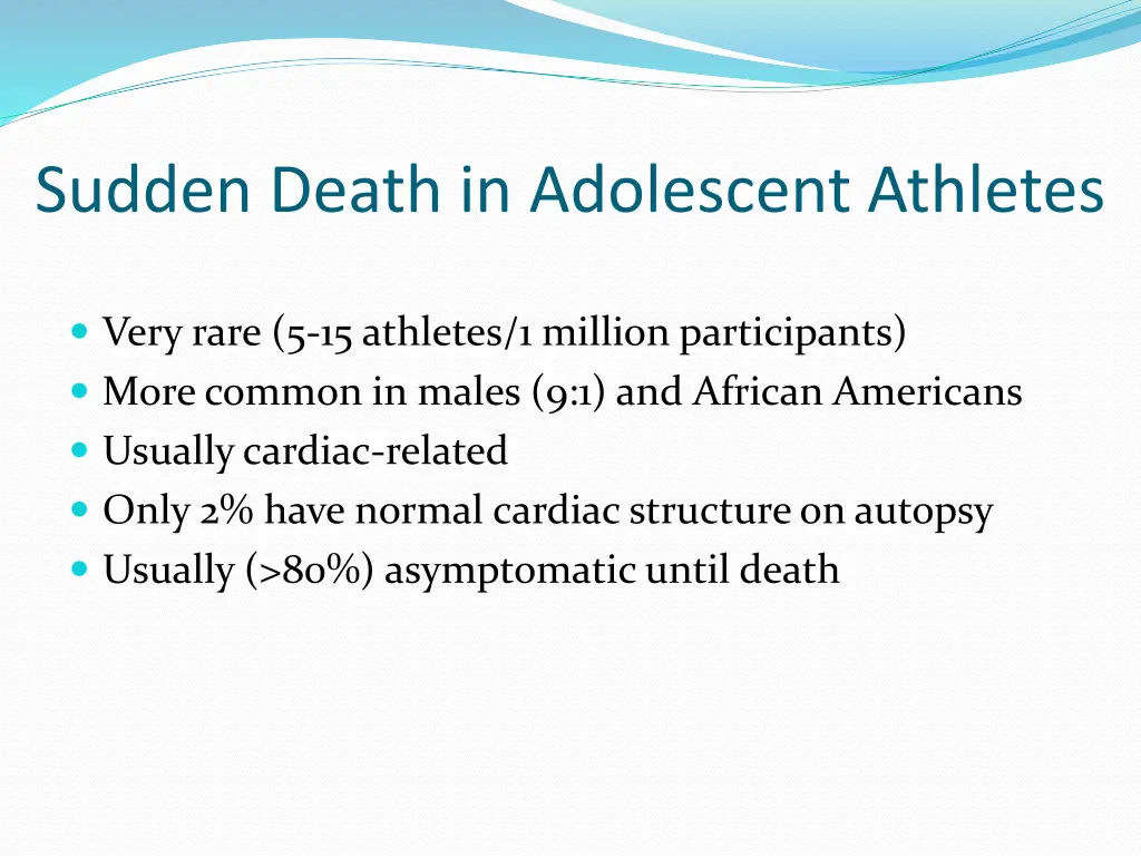 sudden death in adolescent athletes