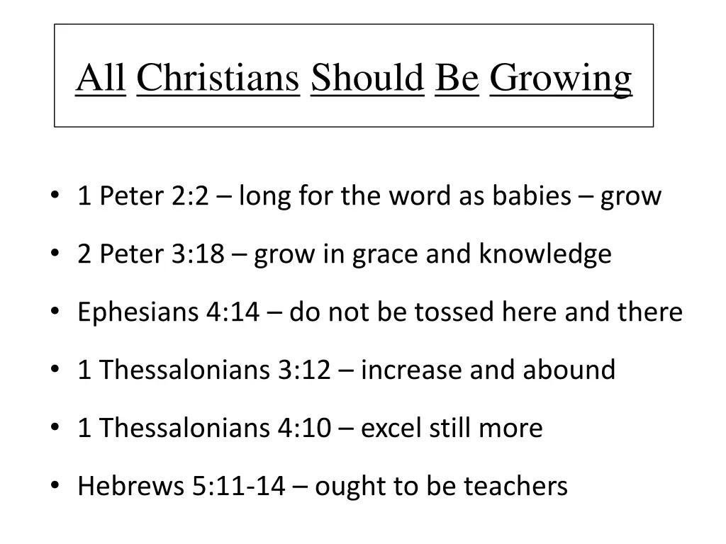 all christians should be growing