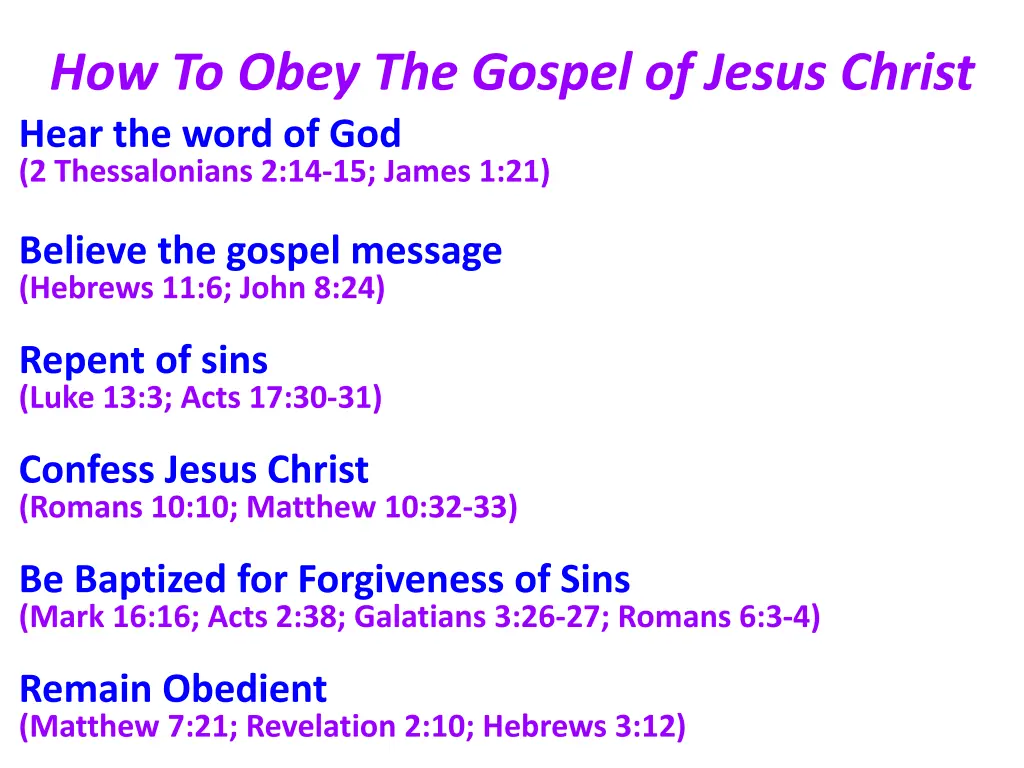 how to obey the gospel of jesus christ hear