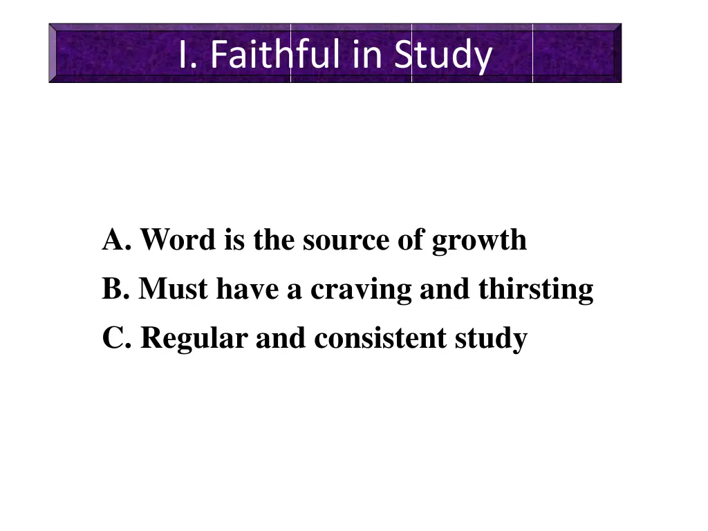 i faithful in study 2