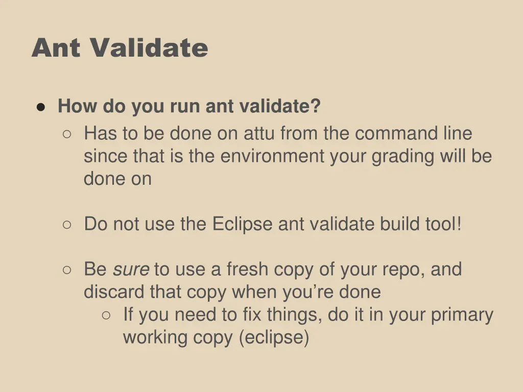 ant validate 1