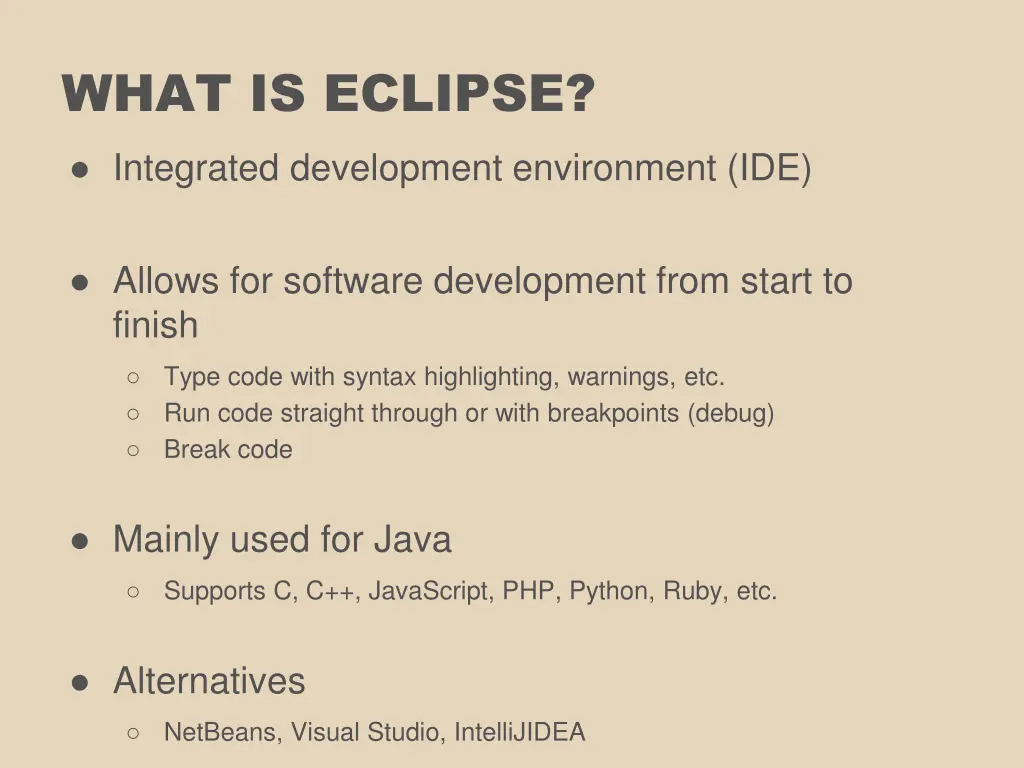 what is eclipse integrated development