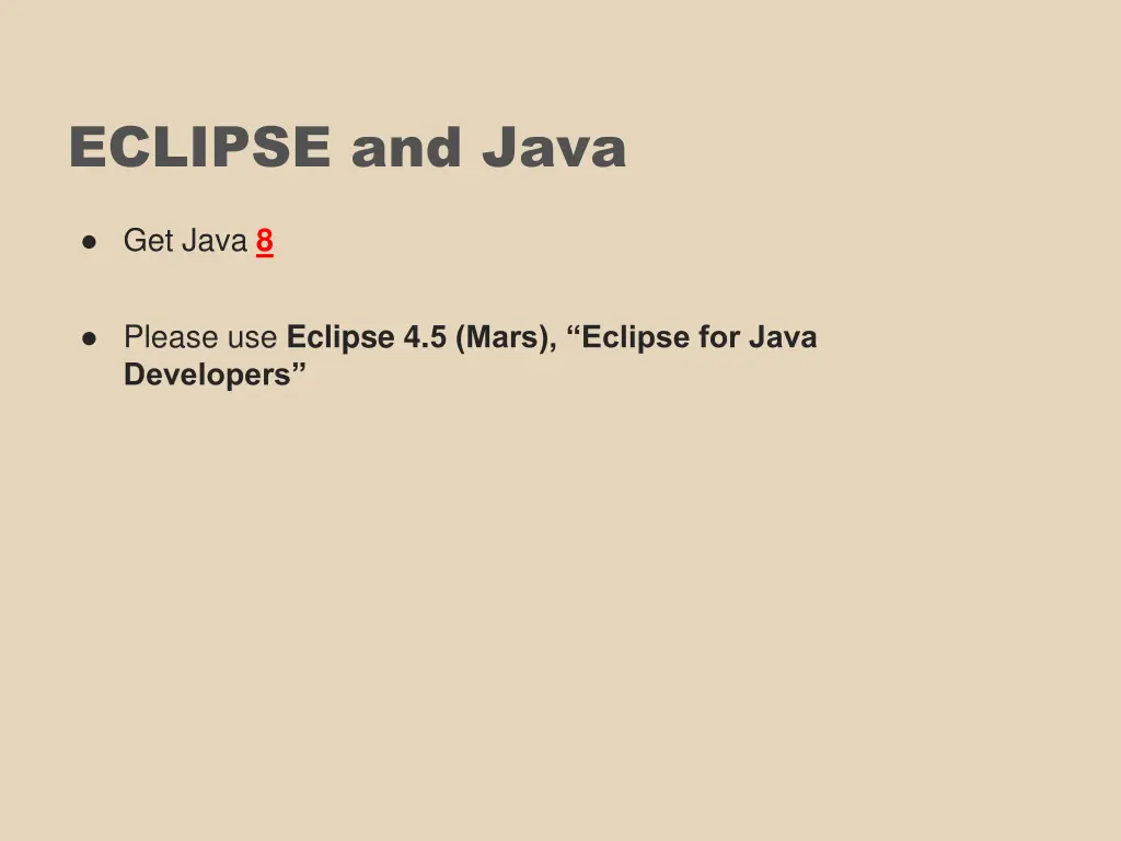 eclipse and java