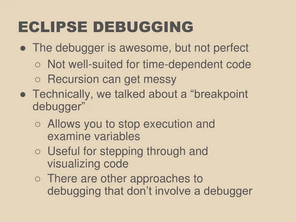 eclipse debugging the debugger is awesome