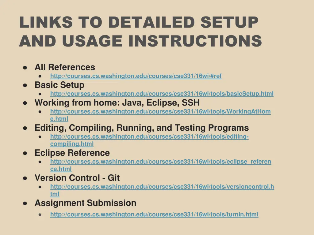 links to detailed setup and usage instructions