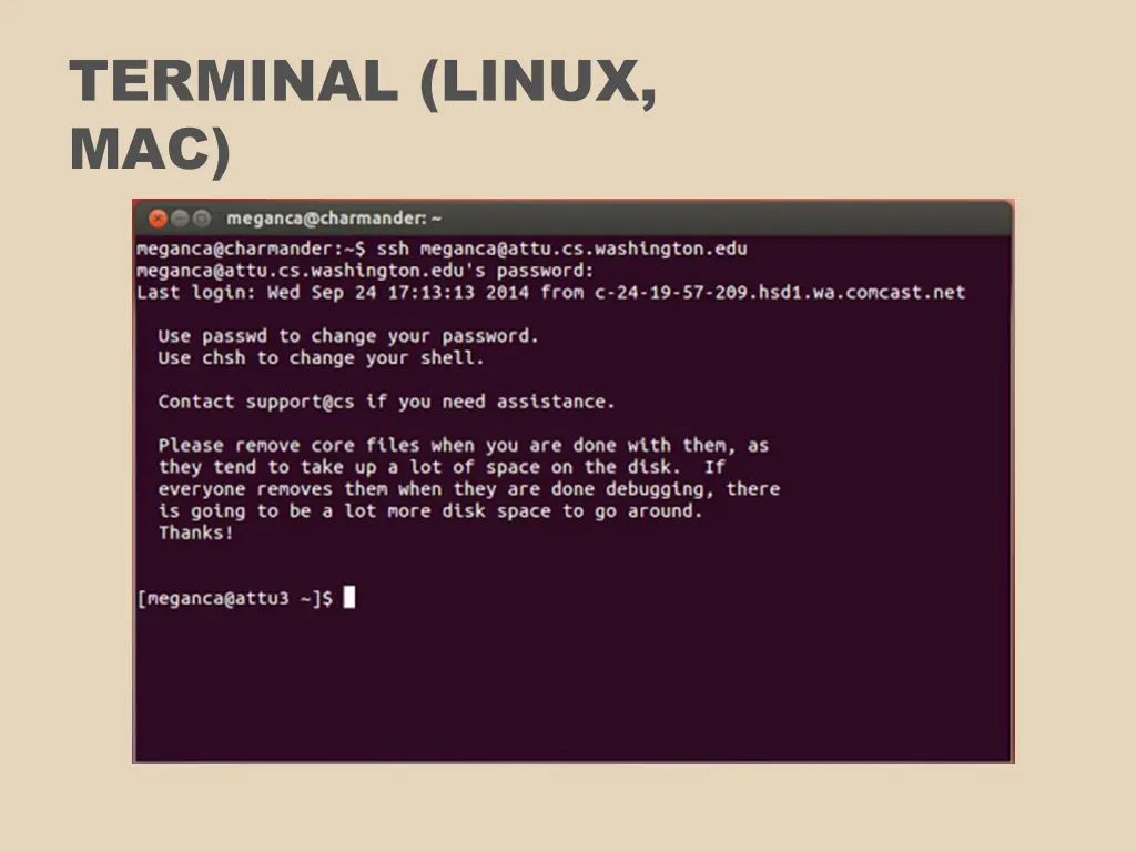 terminal linux mac