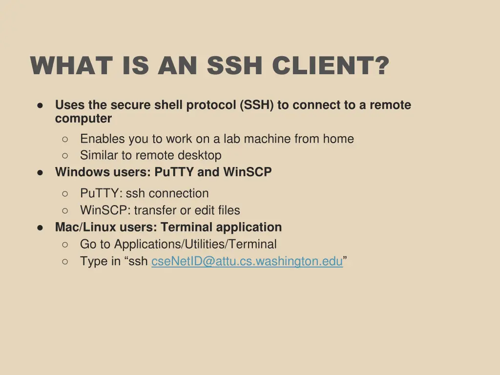 what is an ssh client