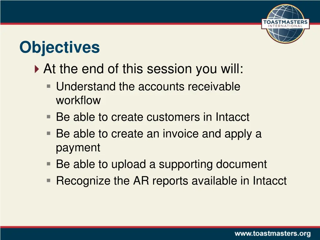 objectives at the end of this session you will
