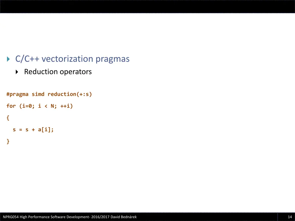c c vectorization pragmas