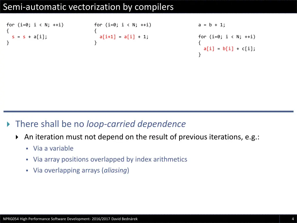 semi automatic vectorization by compilers 3