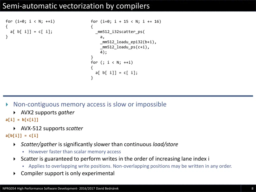 semi automatic vectorization by compilers 7