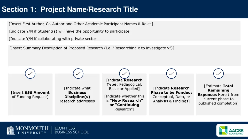 section 1 project name research title