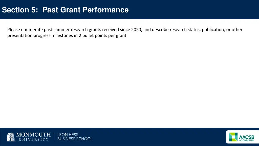 section 5 past grant performance