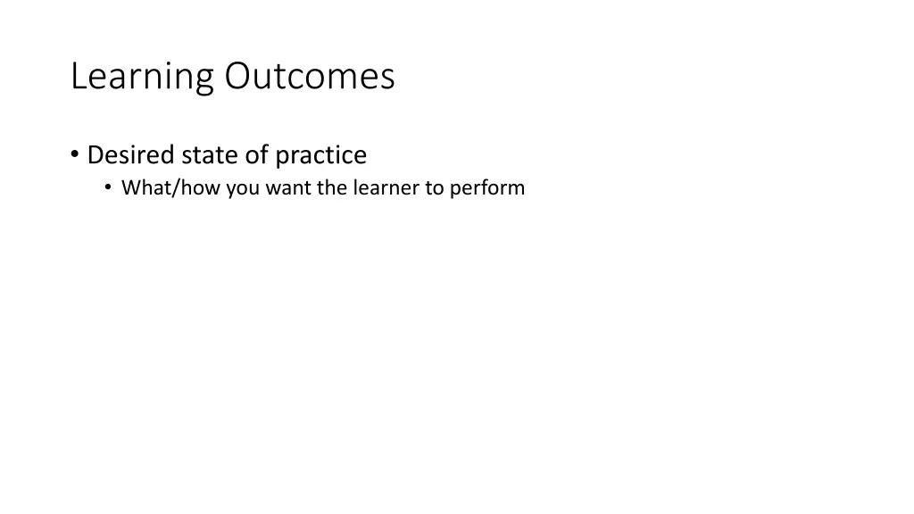 learning outcomes 2
