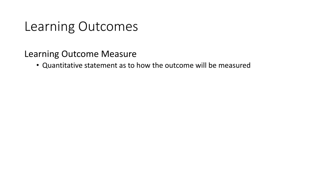 learning outcomes 5