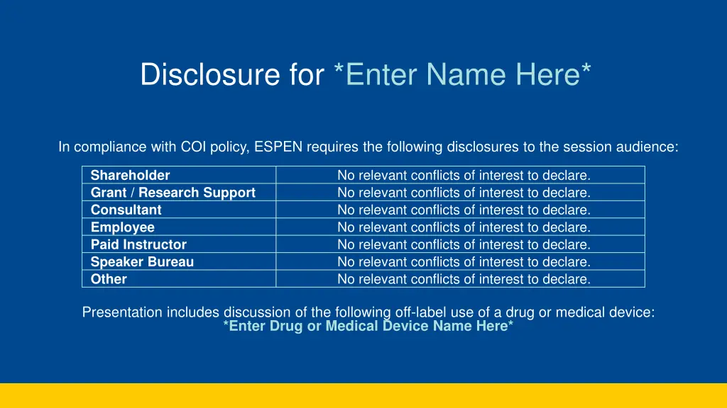 disclosure for enter name here