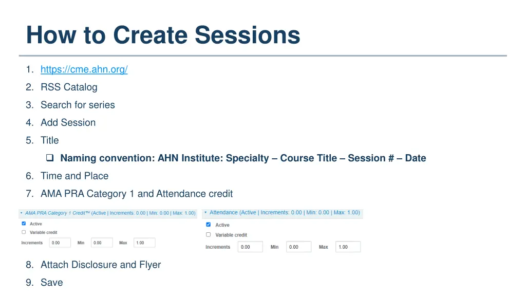 how to create sessions