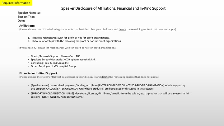 required information