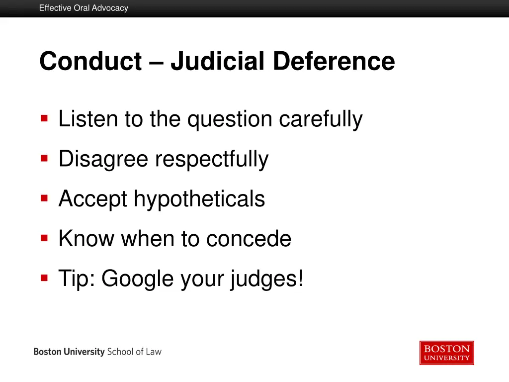 effective oral advocacy 20