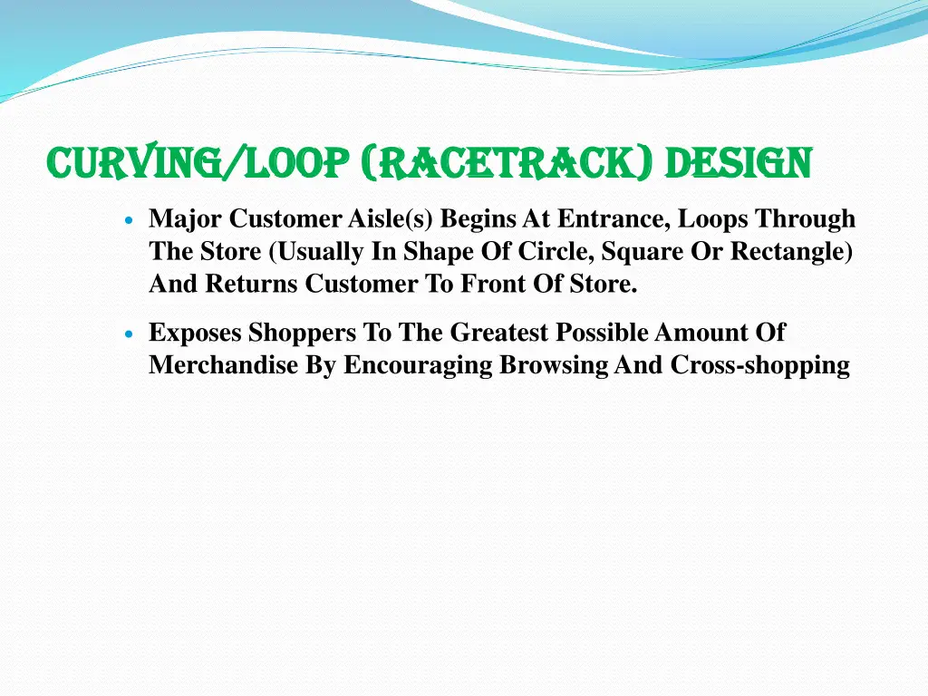 curving loop racetrack design curving loop