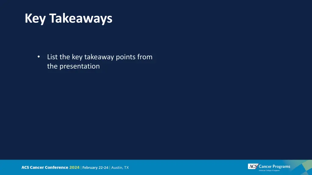 key takeaways