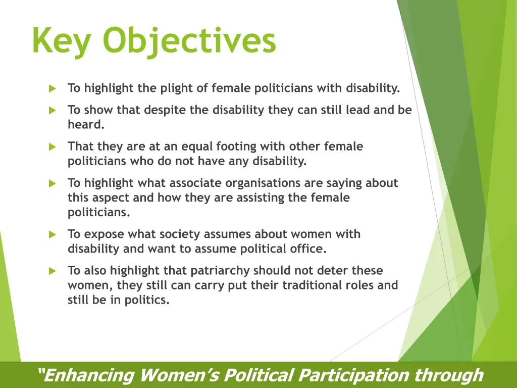 key objectives