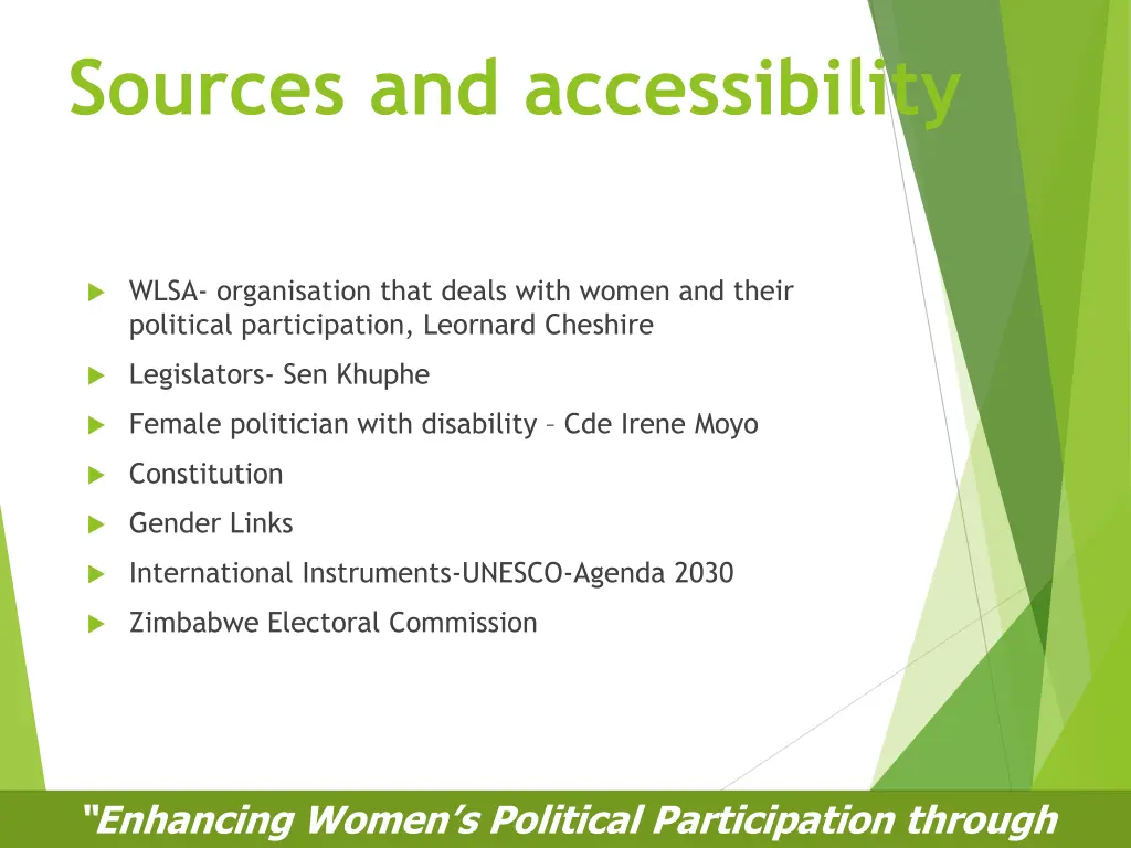 sources and accessibility