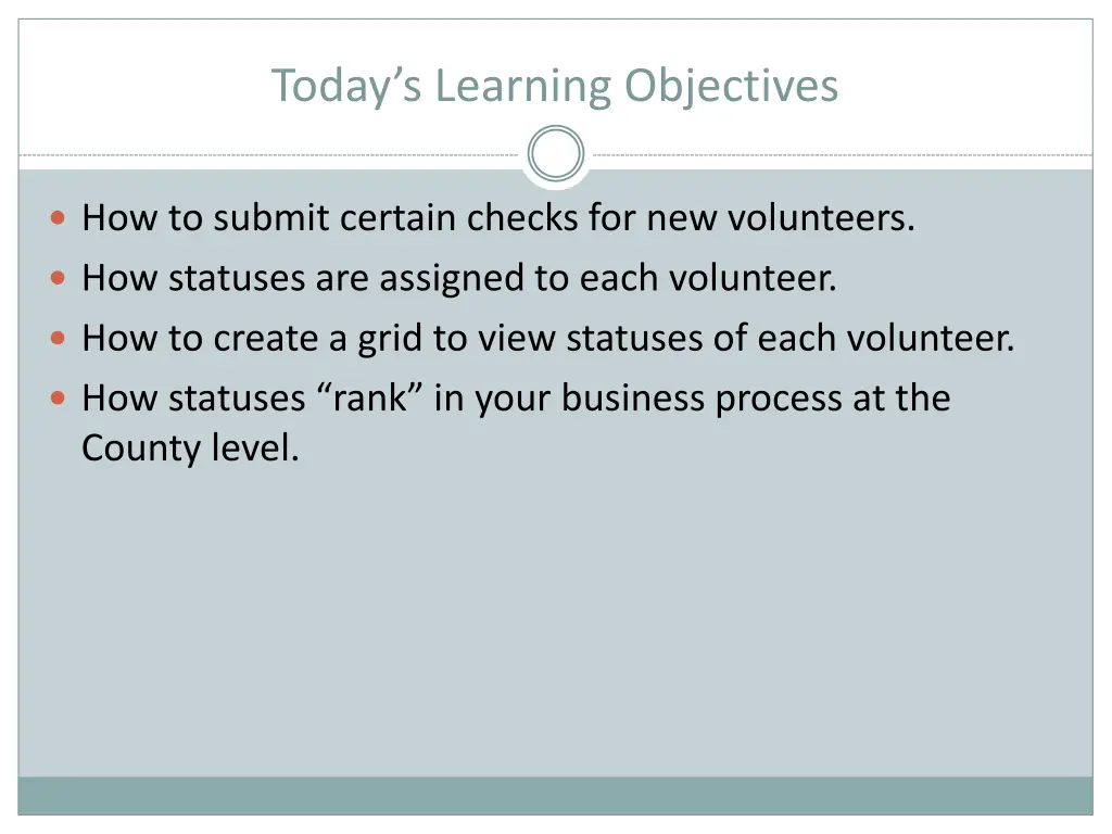 today s learning objectives