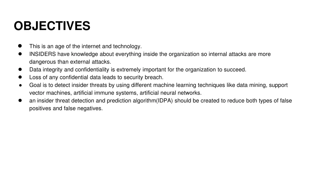 objectives