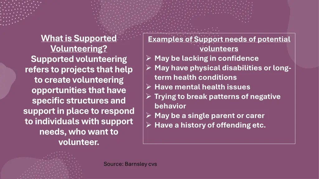 what is supported volunteering supported
