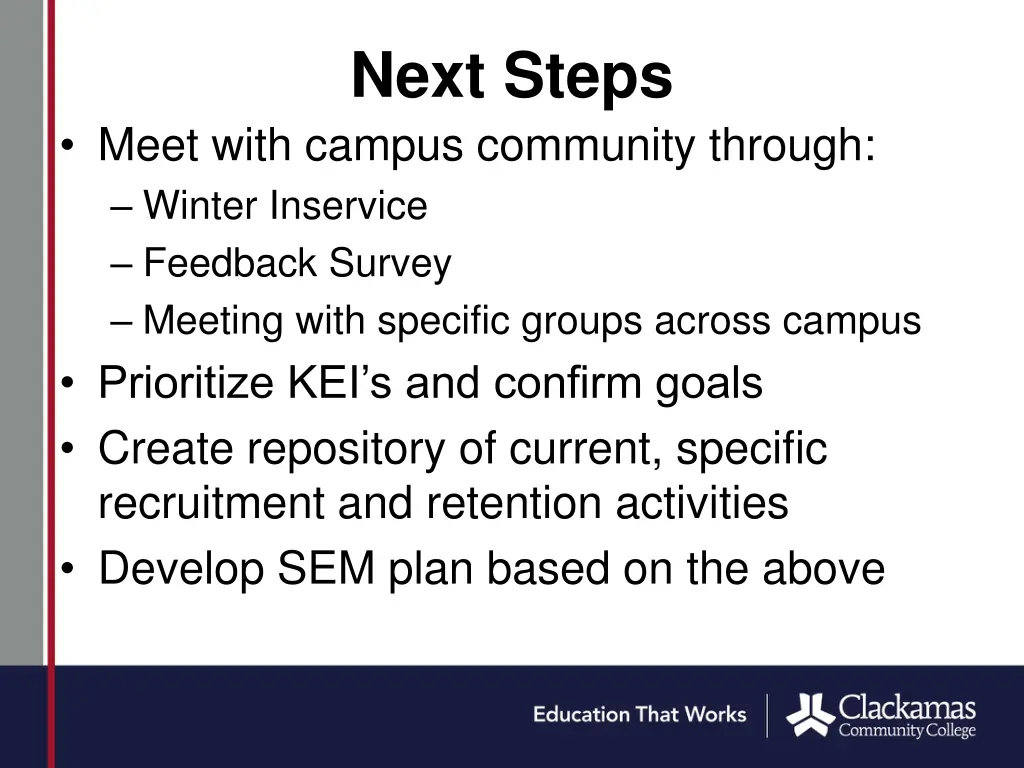 next steps