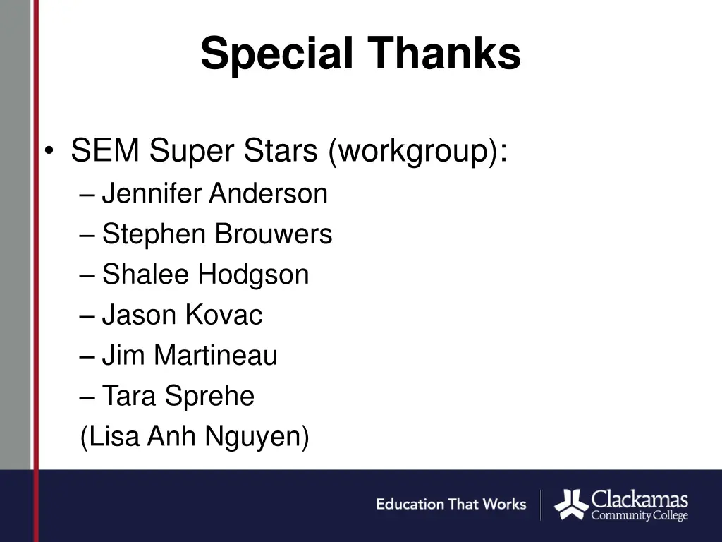 special thanks