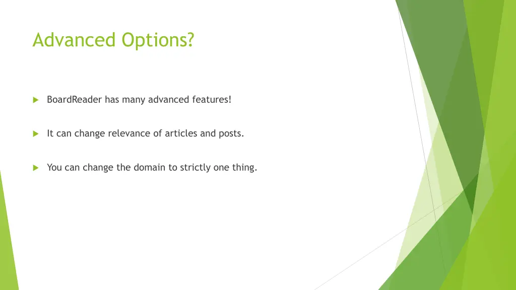 advanced options
