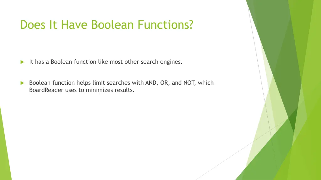 does it have boolean functions
