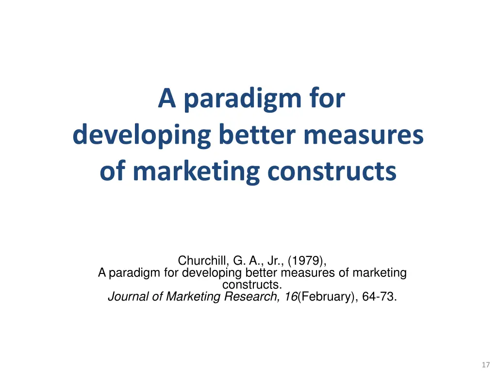 a paradigm for developing better measures