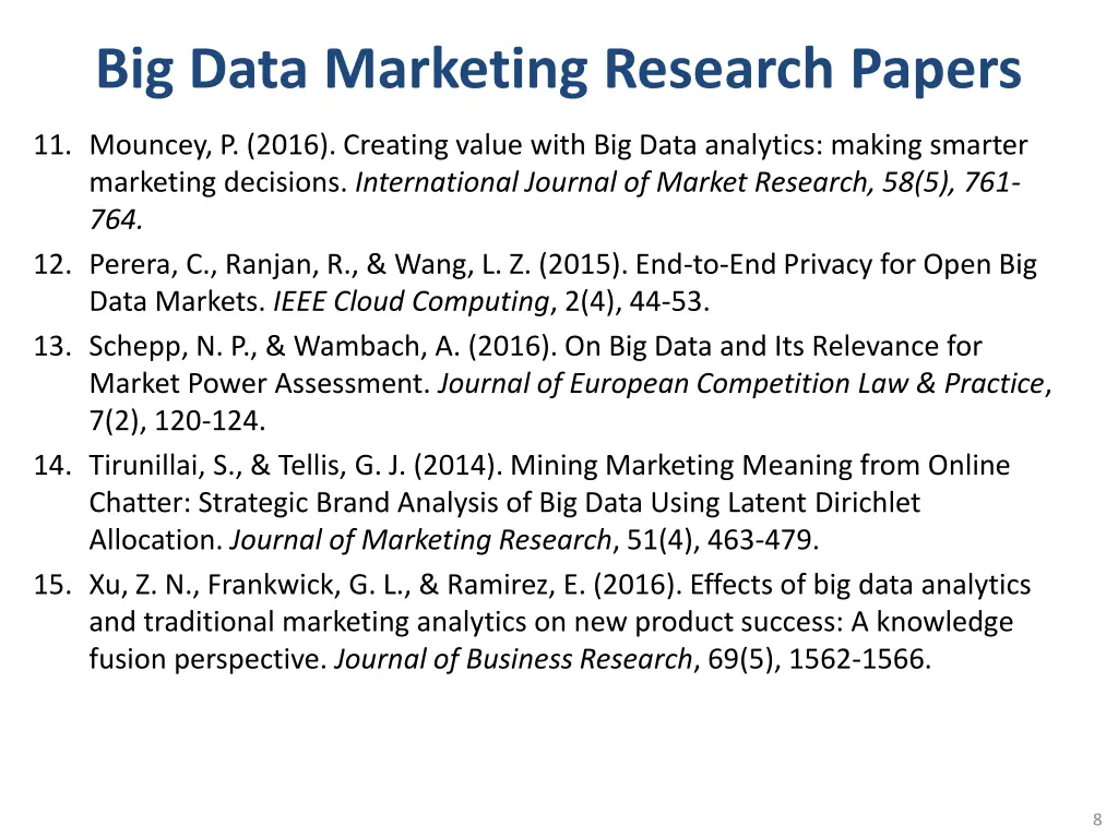 big data marketing research papers 2