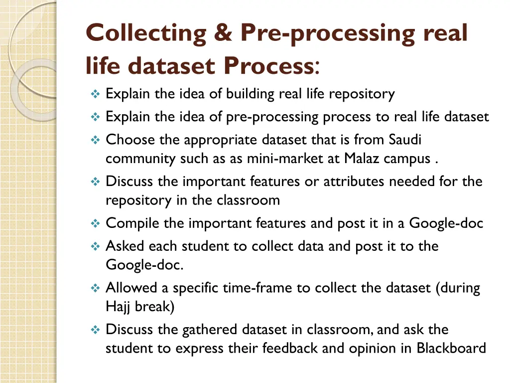 collecting pre processing real life dataset 1