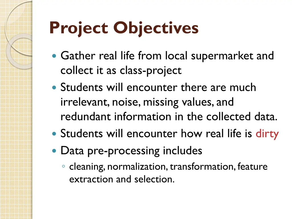 project objectives 1