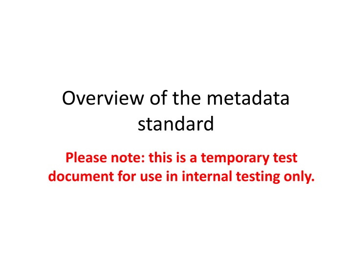 overview of the metadata standard