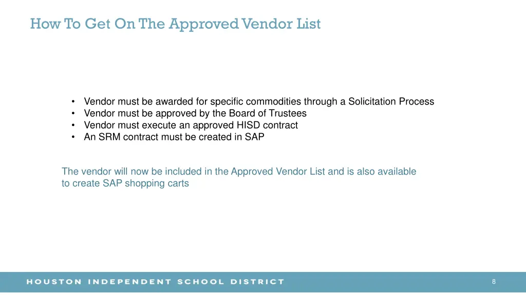 how to get on the approved vendor list