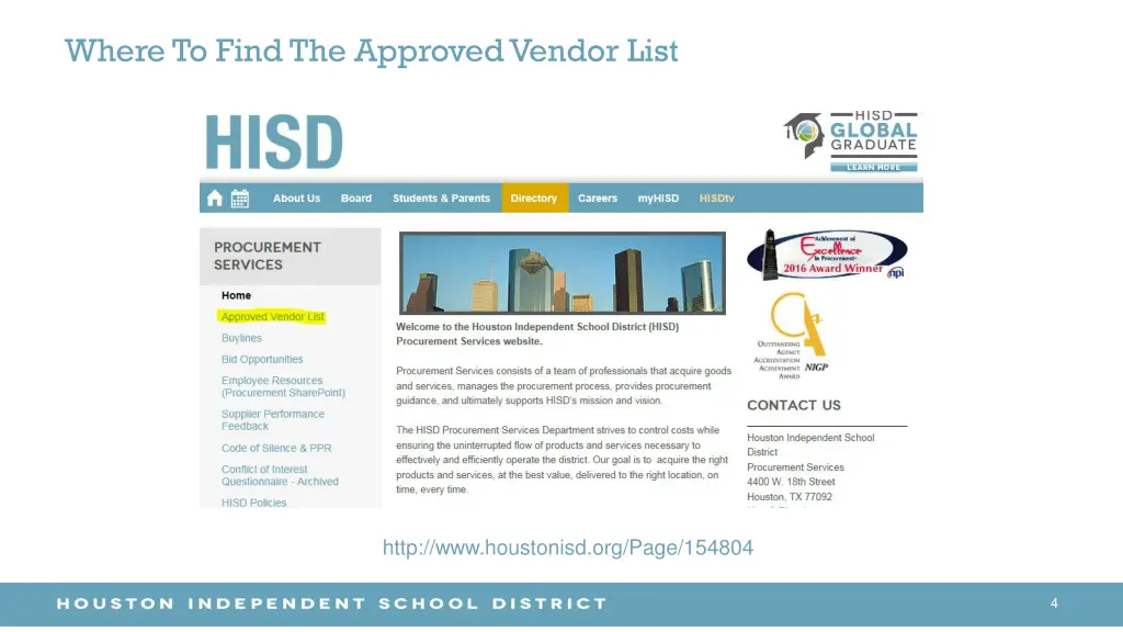 where to find the approved vendor list