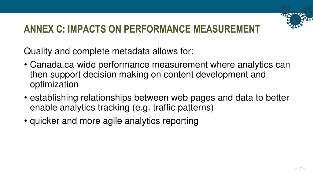 annex c impacts on performance measurement
