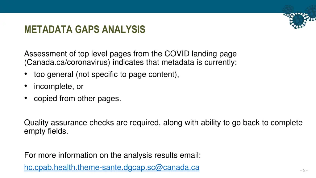 metadata gaps analysis