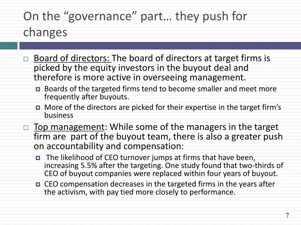 on the governance part they push for changes