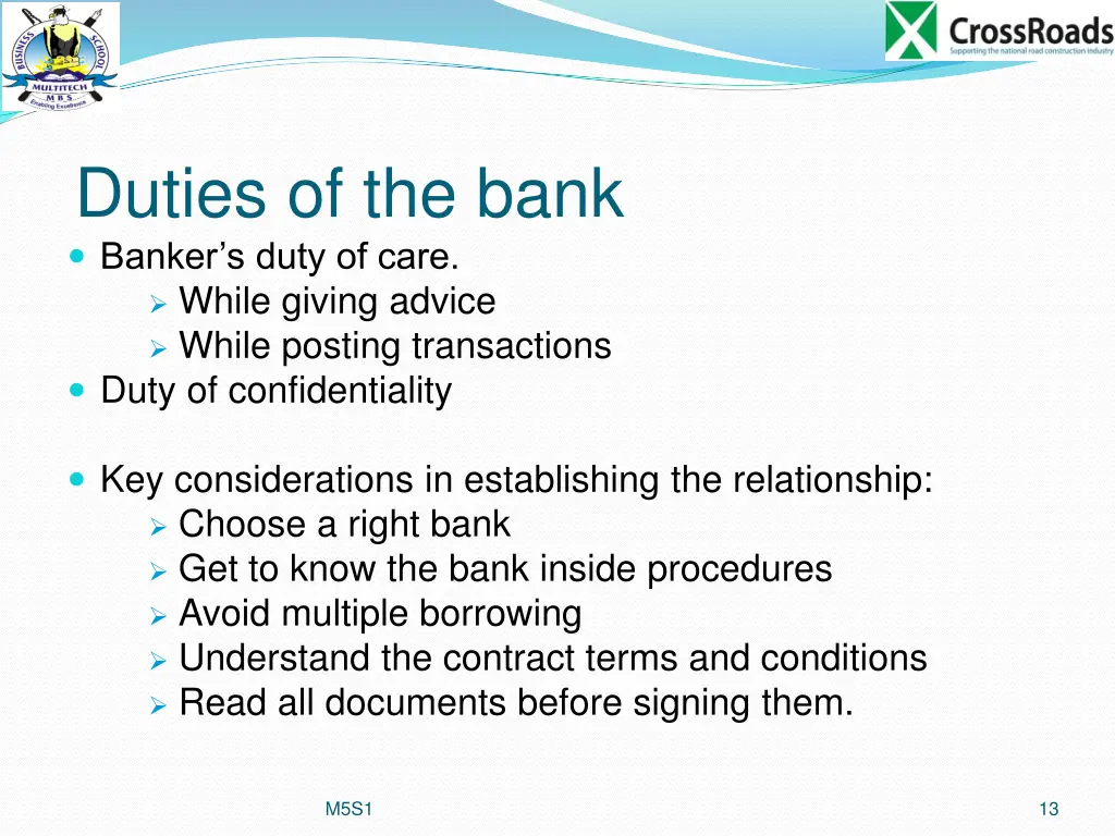 duties of the bank banker s duty of care while